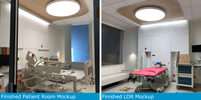 full scale mockups Finished Patient Rooms